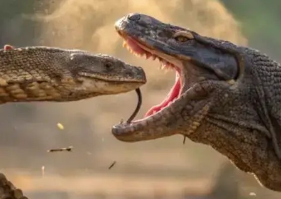 فیلمی ترسناک از جنگ اژد‌های کومودو و مار غول‌پیکر