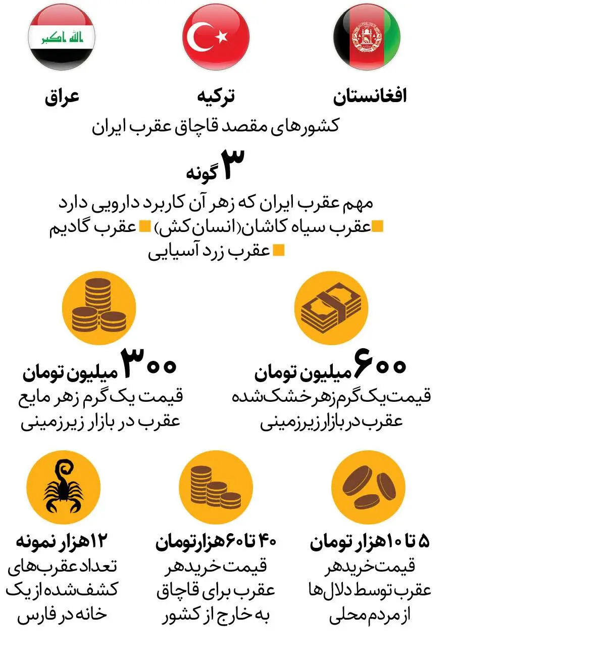 بازار‌ زیرزمینی و عجیب معامله عقرب در ایران!