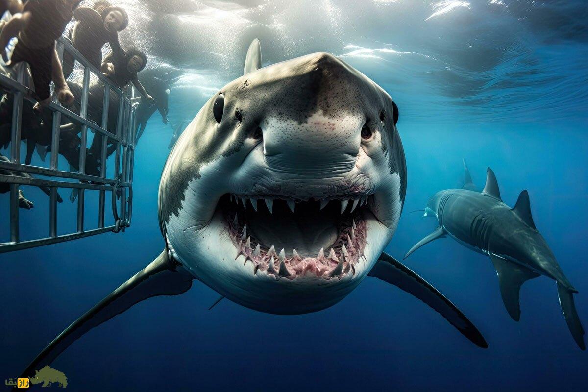 کوسه سفید با دندان های مرگبار