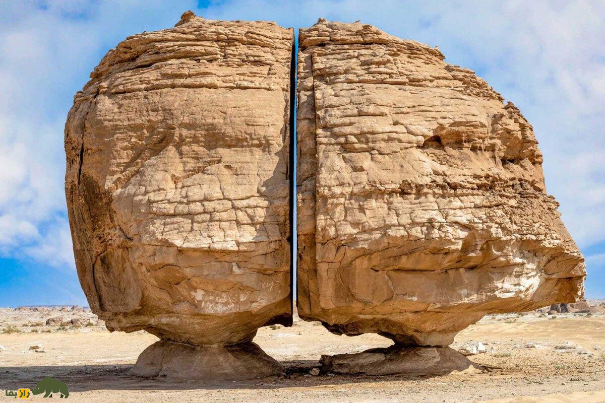 النسا؛ صخره مرموز عربستان چطور از وسط نصف شده است؟ النسا؛ صخره مرموز عربستان چطور از وسط نصف شده است؟