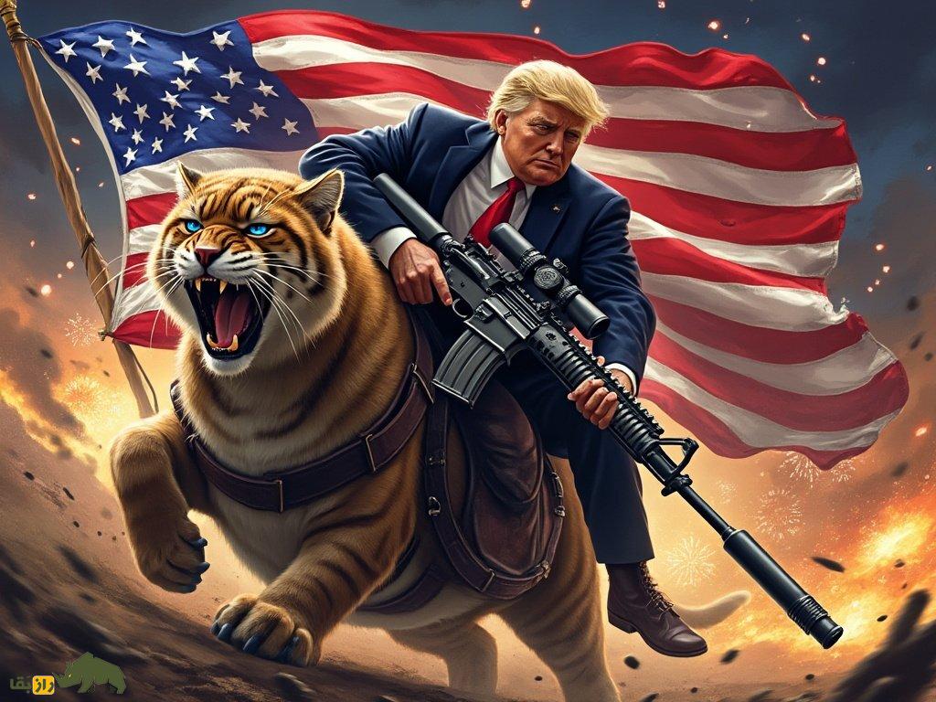 چرا همه جا پر از تصویر ترامپ با گربه و اردک شده است؟