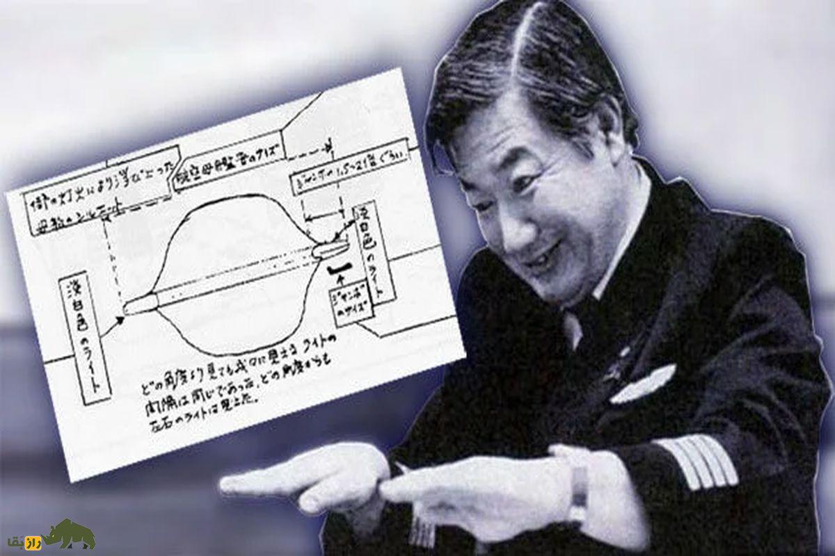 تصویر رسم شده یوفو دیده شده توسط خلبان