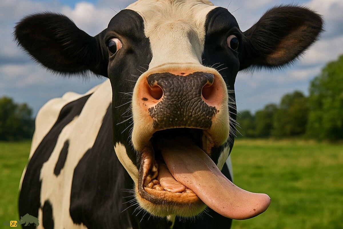 فیلمی خنده دار از رفتارهای عجیب گاو؛ چرا به گاو می‌گوییم گاو!