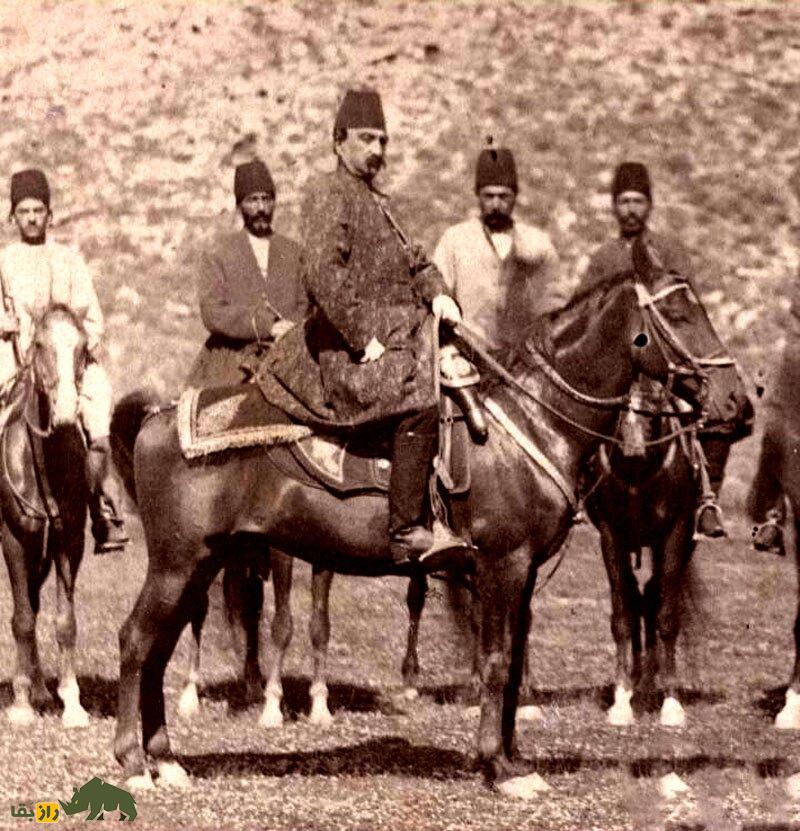«گُلاب»؛ اسب زیبای عربی که ناصرالدین شاه عاشق آن بود و تاجی از جنس طلا داشت! ناصرالدین شاه سوار بر اسب