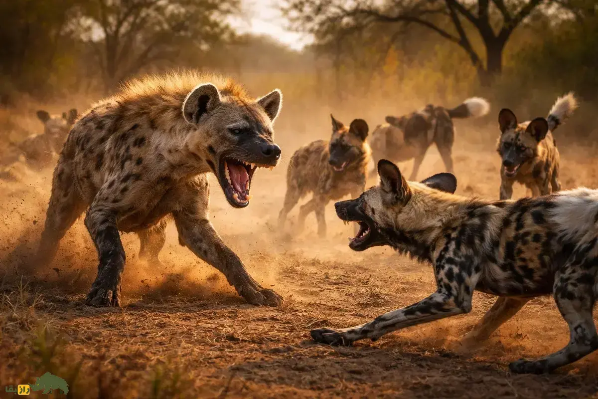 نبرد مرگبار شکارچیان آفریقا؛ اگر کفتار‌های خالدار و سگ‌های وحشی مبارزه کنند کدام‌ پیروز می‌شوند؟