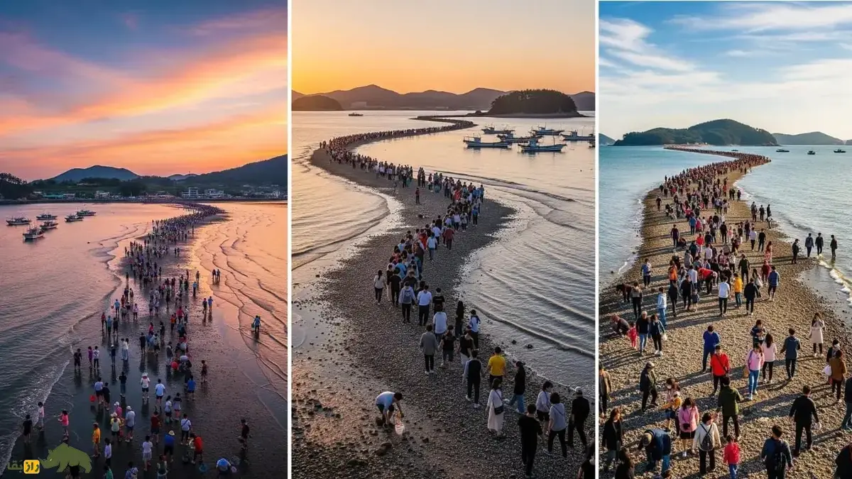 معجزه جیندو؛ پدیده عجیب در کره‌جنوبی که دریا دو قسمت می‌شود و شباهت عجیبی به شکافتن دریا توسط عصای حضرت موسی دارد