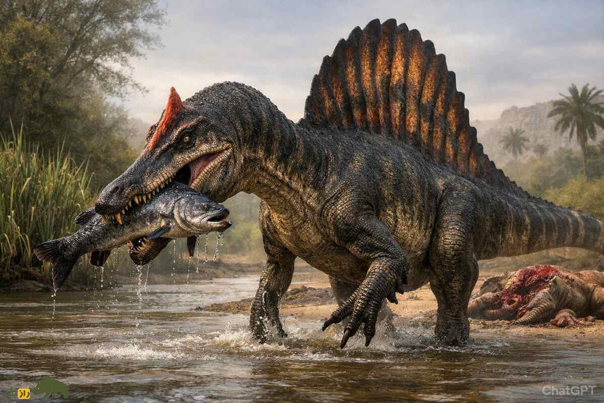 اسپینوسوروس mirabilis؛ دایناسوری با تاج داسی‌شکل که مانند حواصیل جهنمی در آب‌های کم‌عمق شکار می‌کرد