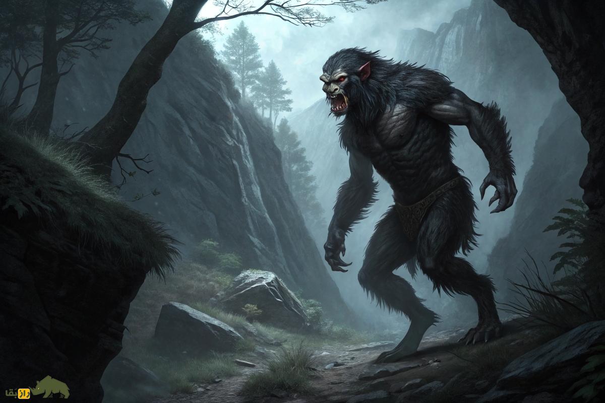 الازنگی؛ موجودی آدمخوار در افسانههای بختیاری با بدنی سیاه و پرمو که شبها به شکار انسان میپردازد الازنگی