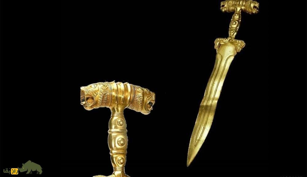 شمشیر طلای هخامنشی: شمشیر باستانی و کاملا طلای ایرانی که در همدان کشف شد و نماد عظمت و شکوه هخاممنشیان است شمشیر طلای هخامنشی