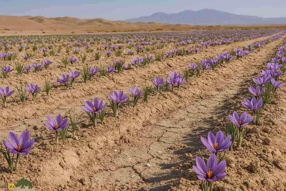کشت زعفران در شوره‌زار‌های آران و بیدگل؛ چگونه در خاک نمکی کویر طلای سرخ پرورش دهیم؟