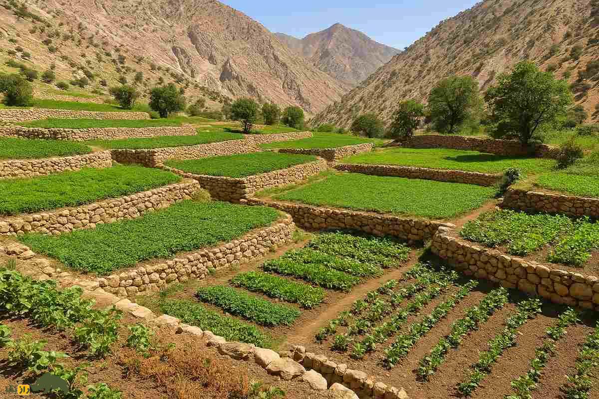 کشت تاقچهای در زاگرس؛ ابتکار کشاورزان کهگیلویه در پرورش سبزی، بادمجان و گوجه در خاکهای فقیر و شیبدار کشت تاقچهای در زاگرس؛ ابتکار کشاورزان کهگیلویه در پرورش سبزی، بادمجان و گوجه در خاکهای فقیر و شیبدار