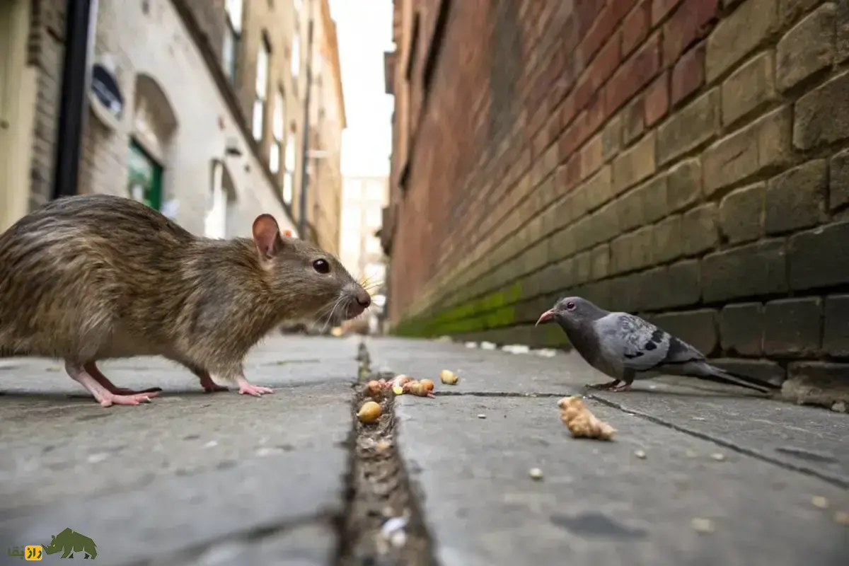 فیلمی ترسناک از یک موش شهری که یک کبوتر را شکار کرد و آن را به لانه خود برد!