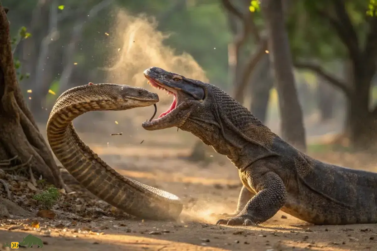 فیلمی ترسناک از جنگ اژدهای کومودو و مار غولپیکر