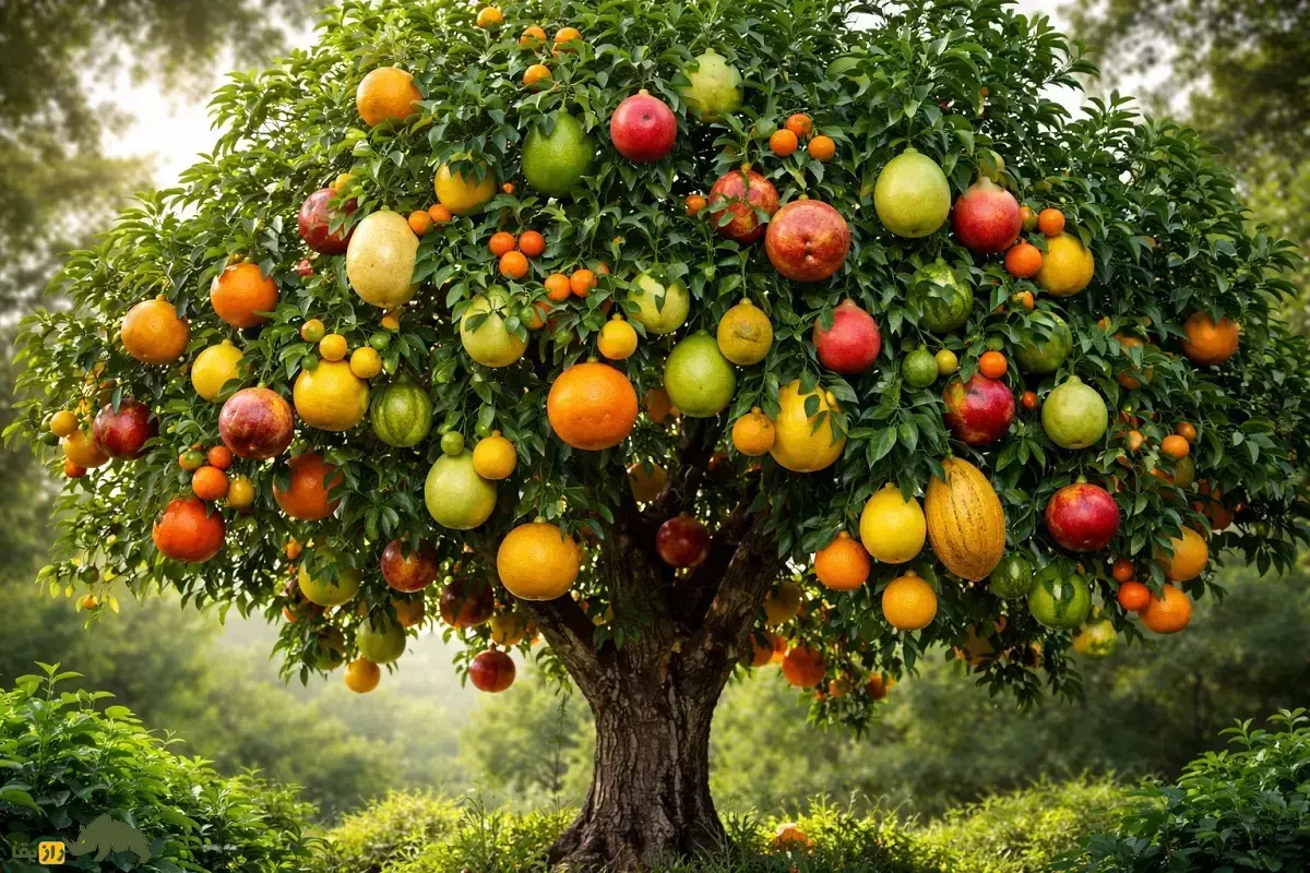 درخت دوستی؛ عجیب‌ترین درخت دنیا در مازندران با ۵۰ سال سن که ۲۴ نوع میوه دارد و یکی از میوه‌هایش یک پرتقال ۳ کیلویی است