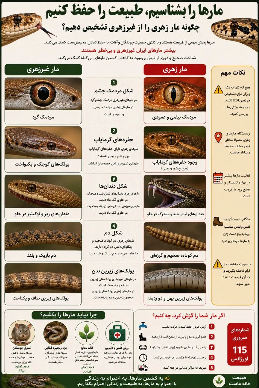 مار سمی و مار غیرسمی مار سمی و مار غیرسمی