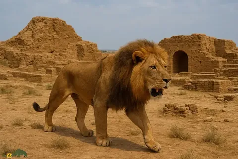 شیر بین‌النهرین؛ شیر معروف به «شیر میان‌رودان» که نماد تمدن بین‌النهرین بود و در ایران هم زندگی می‌کرد